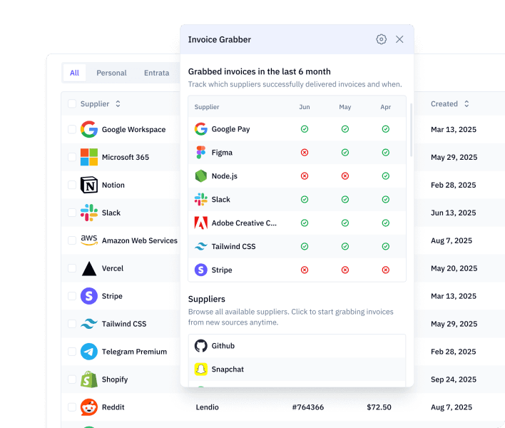 Illustration de l'extension Chrome Invoice Grabber
